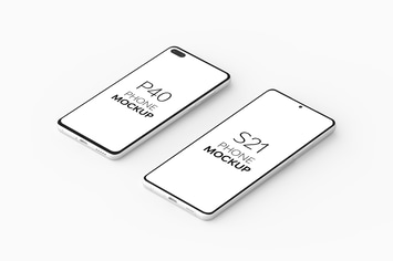 P40 Phone & S21 Phone Mockup