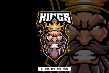 Kings mascot logo template