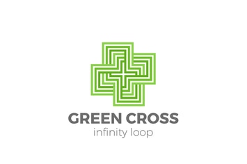 Cross Plus Logo design Linear Infinity loop style