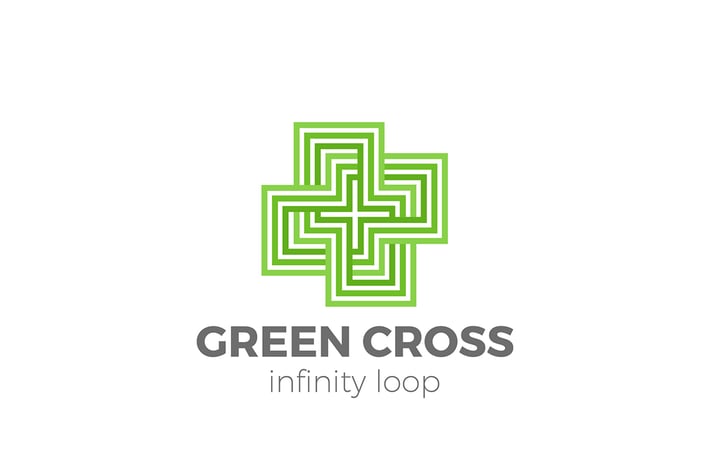 Cross Plus Logo design Linear Infinity loop style