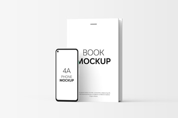 Book & 4A Phone Mockup