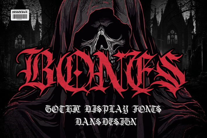 BONES Blackletter Gothic Display Font