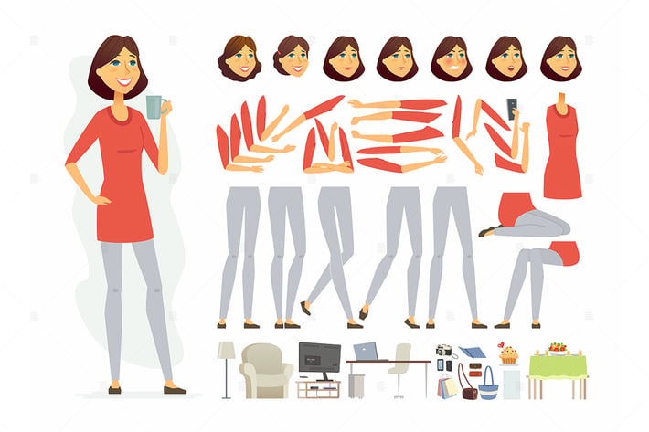 Pretty woman - people character constructor