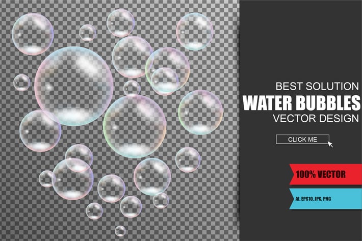 Realistic Soap And Water Bubbles