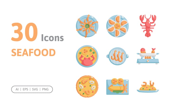 30 Seafood Icons