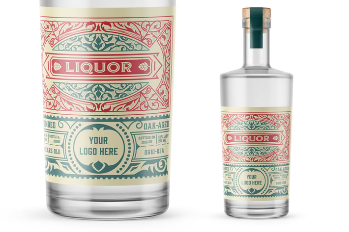 Vintage Liquor Label Packaging Layout 