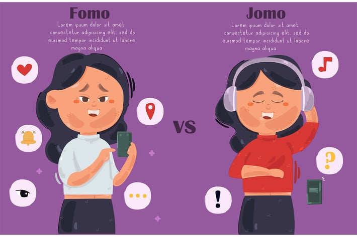 Fomo vs Jomo Infographic Illustration