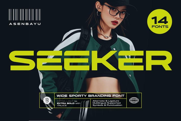 Seeker - Wide Sporty Branding Font