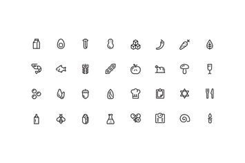 32 Allergens and Diet icons