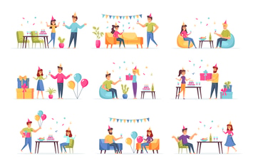Birthday Party People Character Situation Scenes