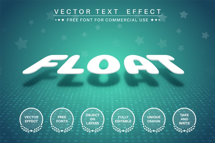Levitation  - editable text effect,  font style