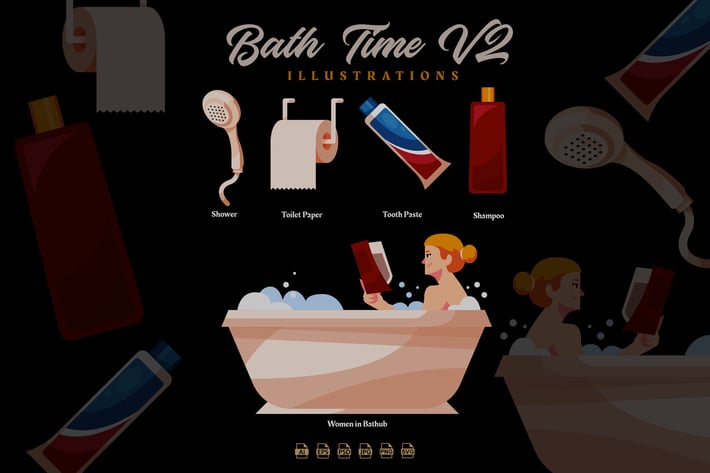 Bath Time V2 - Illustrations