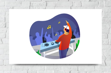 Disc Jockey Vector Illustration