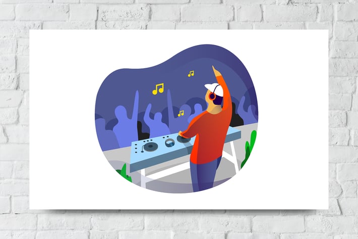 Disc Jockey Vector Illustration