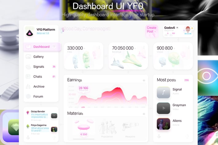 Dashboard UI YFO Platform
