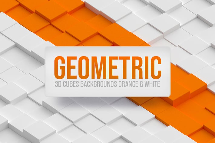 3D Cubes Backgrounds - Orange And White