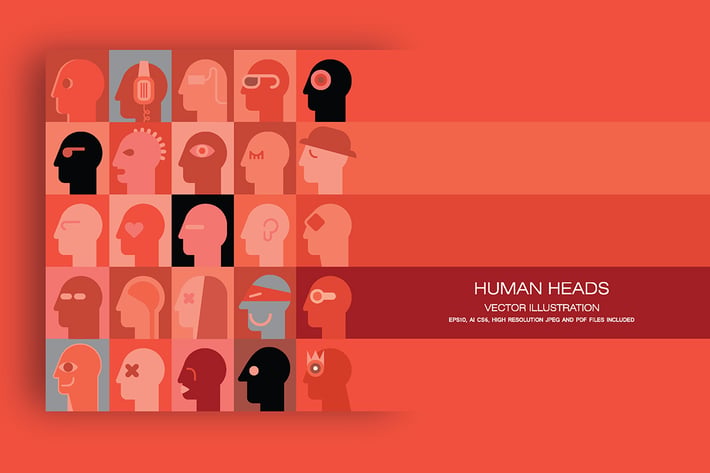 Human Heads vector illustration