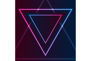 Blue purple retro neon laser triangle
