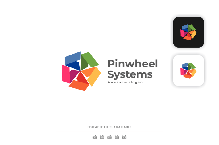 Pinwheel Gradient Colorful Logo