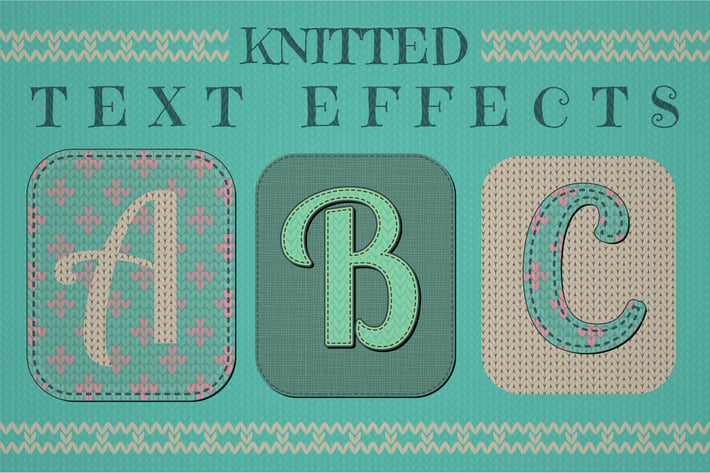 Knitted Text Effects. Graphic Styles