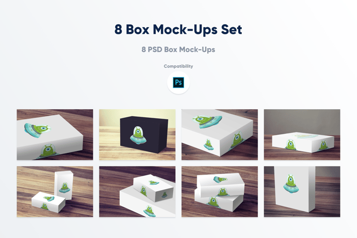 8 Box Mock-ups