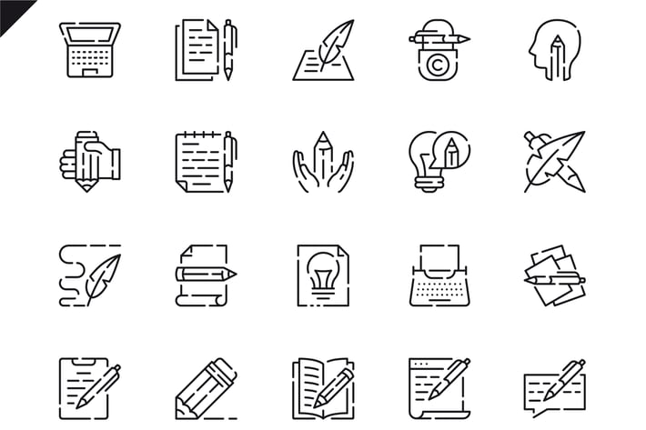 Simple Set Copywriting Line Icons