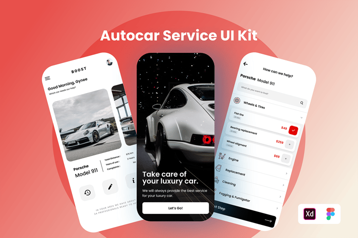 Autocar Service Mobile UI KIT