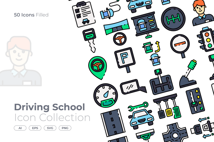 Driving School Filled Icon