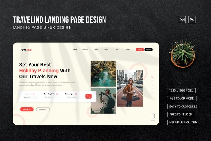 The Travelino - Landing Page