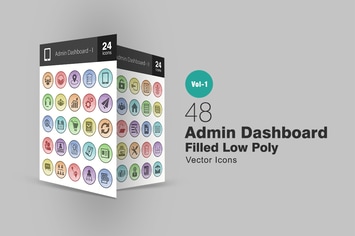 48 Admin Dashboard Filled Low Poly Icons