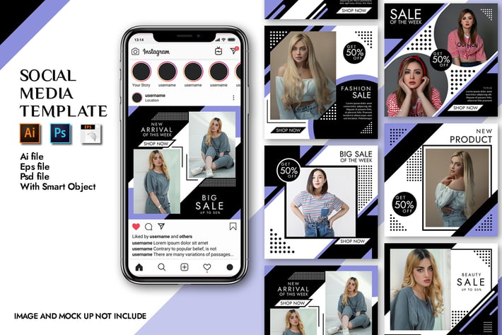 Fashion Sale Social Media Template pack