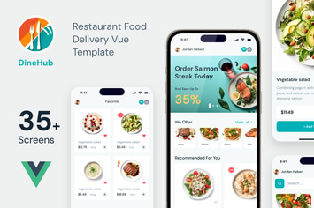 DineHub - Food Delivery Vue App with Backend 