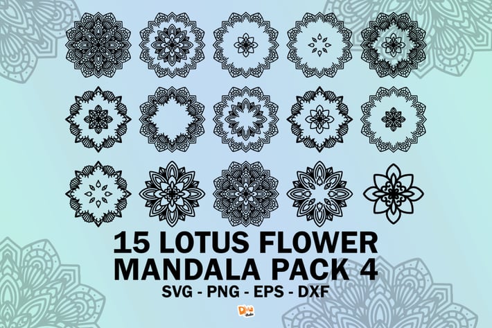 Lotus Flower Mandala Pack 4