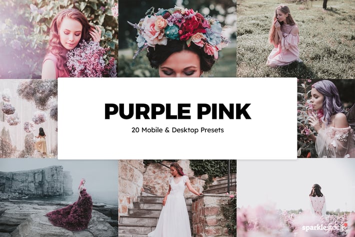 20 Purple Pink Lightroom Presets & LUTs