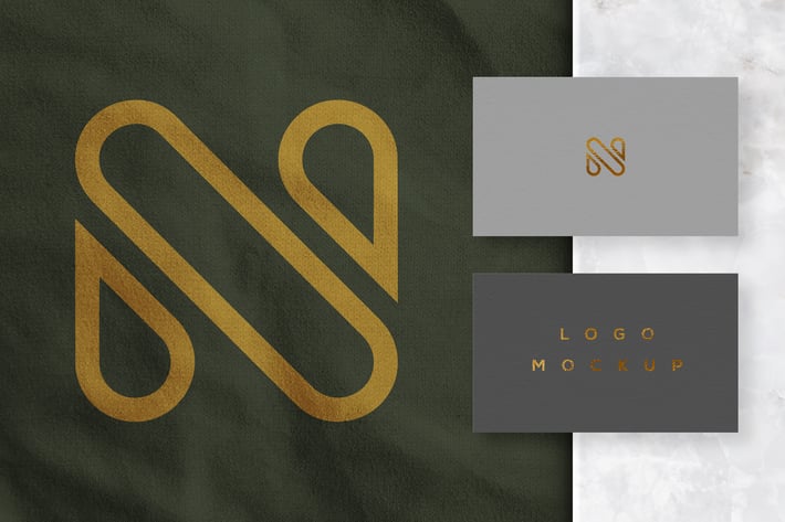 Business Card & Fabric Logo Mockup