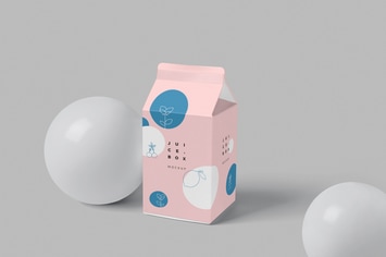 Small Juice-Milk Packaging Box Mockups