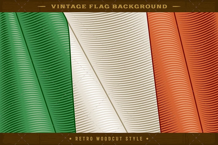 Vintage Flag Of Italy. Close-up Background