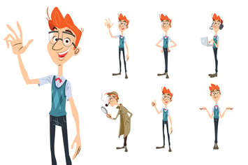Geek or Nerd Illustration Set