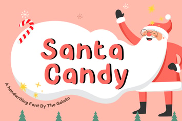 Santa Candy Christmas Handwritten Font