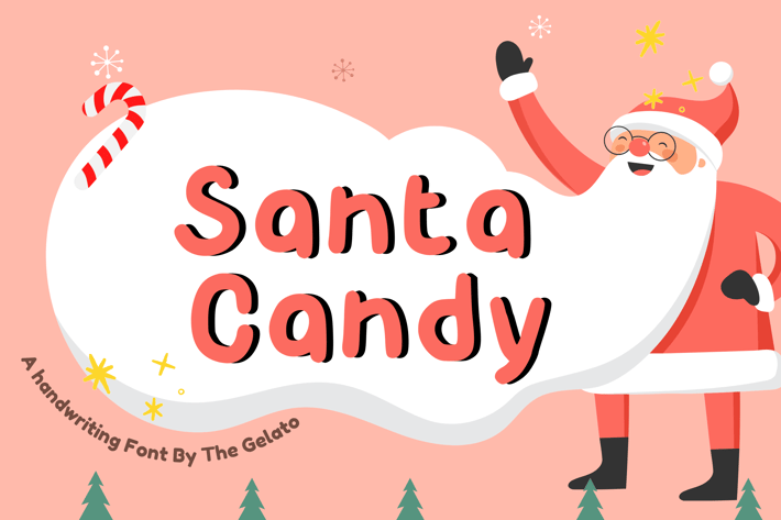 Santa Candy Christmas Handwritten Font