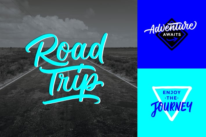 Road Trip & Adventure Lettering Overlays