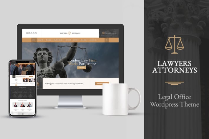 Lawyer Attorneys Modern Law Firm PSD Template