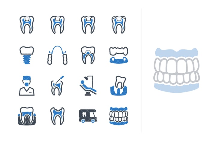 Restorative Dentistry Icons - Blue Series