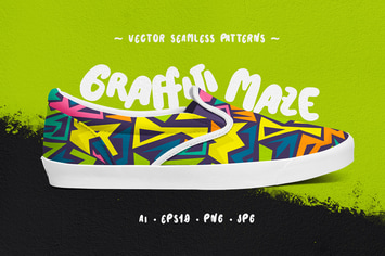 Graffiti Maze Seamless Patterns