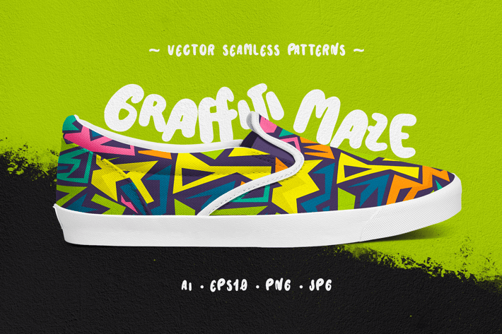 Graffiti Maze Seamless Patterns