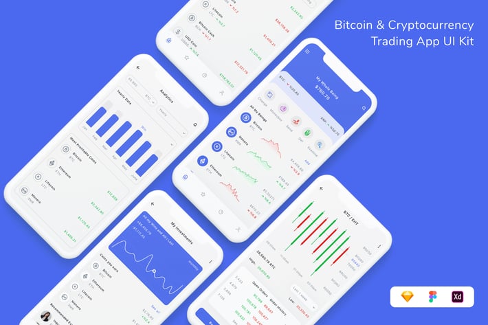 Bitcoin & Cryptocurrency Trading App UI Kit