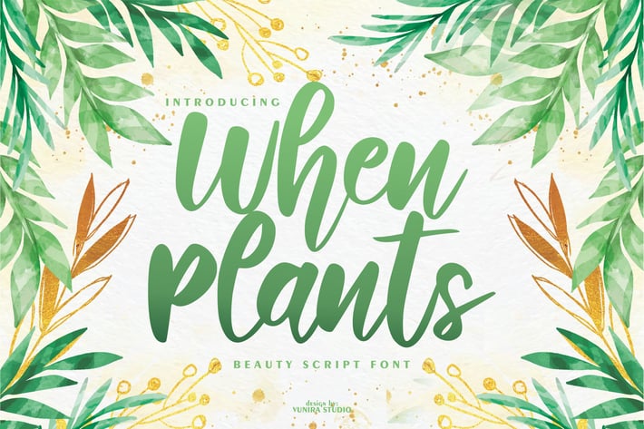 When Plants | Beauty Script Font