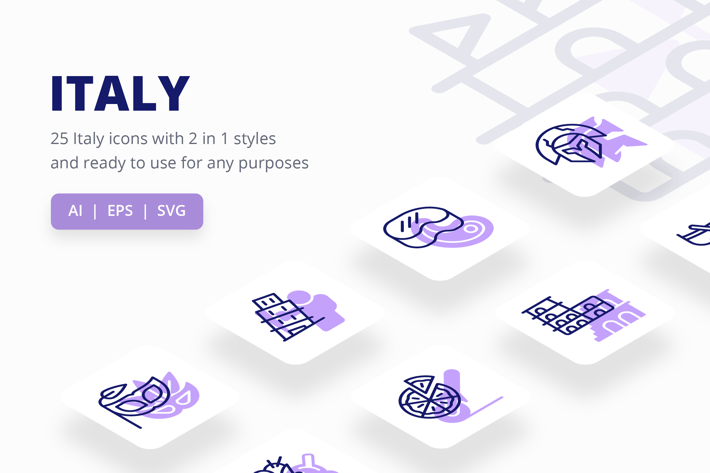 Italy (Line and Solid)