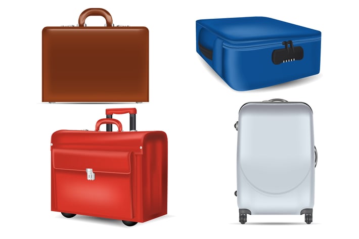 Realistic Travel Suitcases Mockups