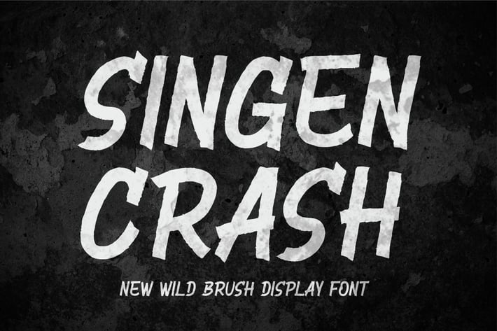 Singen Crash || Brush Display Font